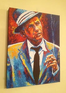 "Frank Sinatra" Hand Embellished Canvas Art Print By Patrick J Killian - Picture 1 of 9