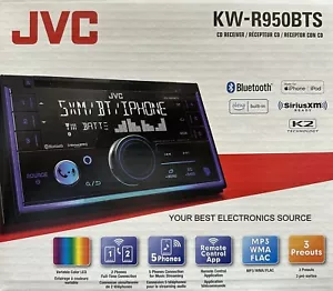 NEW JVC KW-R950BTS 2-DIN, Car Audio Receiver w/ CD/AM/FM, Bluetooth, USB - Picture 1 of 1