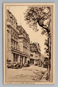 Piccadilly and Park Lane Hotel London England Vintage Postcard - Picture 1 of 2