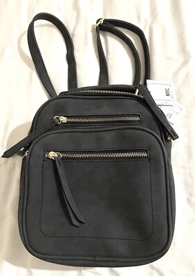 MOCHILA "NYC" SE CONVIERTE EN BOLSA MENSAJERA! MOCHILA PEQUEÑA UNIVERSAL NEGRA ¡NUEVA CON ETIQUETAS!  Foto 1 de 4