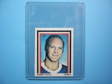 1971/72 EDDIE SARGENT NHL HOCKEY STAMP STICKER CARD #34 BOBBY HULL SHARP!! 71/72