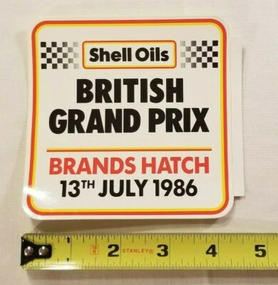 Vintage Shell Oils British Grand Prix Brands Hatch 13th July 1986 Sticker Nice - Image 1 of 2