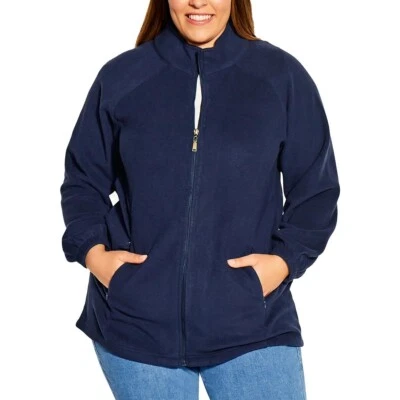 Avenue Fleece Jacket/ Women's Long Sleeves Zip Front with Pockets Size 14 - Image 1 of 2