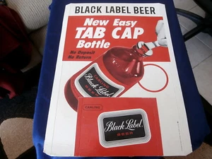 BLACK LABEL BEER~CARDBOARD DISPLAY~ NEVER USED~ RARE ~ COLLECTABLES - Imagen 1 de 3