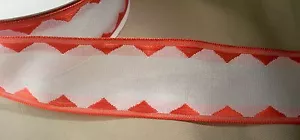 5 Yds. RED & WHITE WIRE EDGE RIBBON 1 1/2" W. - Picture 1 of 1