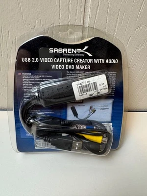 Sabrent USB 2.0 Video/Audio Capture DVD Maker Adapter USB-AVCPT NEW - Image 1 of 4