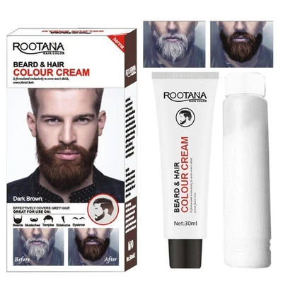 MARKENLOS Men Black Beard Simple Hair Dye Color Shampoo Permanent Darkening Hair Coloring