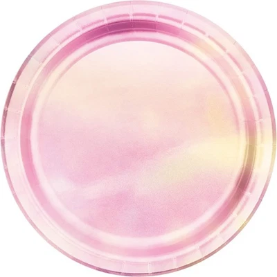 Creative Party PC336692, Iridescent Pink Foil Paper Dinner Plates-8 Pcs 0.5x8.75 - Image 1 of 4