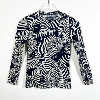 Crewcuts by J Crew Boys Talla 12 Azul Marino y Blanco Off Protector contra Erupciones Estampado de Cebra  Foto 1 de 4