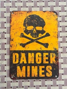 A replica of a German wall sign "Caution, Mines!" Wehrmacht 1939–1945, World War - Picture 1 of 6