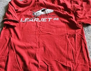 LearJet 85 First Flight Aviation T Shirt Gildan L Red Vintage Used. - Picture 1 of 5