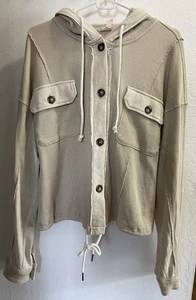 Como Vintage Pullover Hoodie Waffelstrick Knopfleiste Damen Gr. XL NEU Nordstrom - Bild 1 von 5