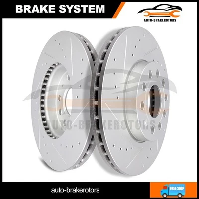 Front Rotors Drill Slot Fits 15-18 Audi A3 Quattro 16-18 A3 Sportback e-tron - Imagem 1 de 4