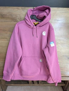 Carhartt Hoodie Womens XL Light Pink Clarksburg Graphic Long Sleeve Relaxed Fit - Picture 1 of 5