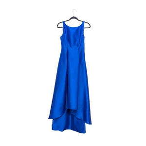 Adrianna Papell Arcadia Sleeveless High Low Ball Gown Dress Pockets Royal Blue - Picture 1 of 5