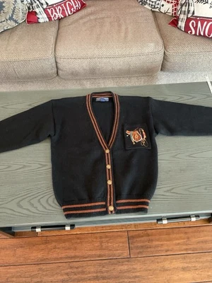 Cárdigan Suéter Vintage Herman Spirit Talla S Negro Lana Heritage Ecuestre Foto 1 de 4