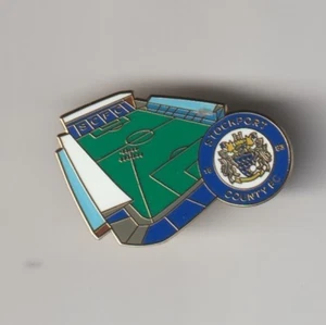 STOCKPORT COUNTY F.C. Ground & Club Crested Enamel Badge FREE POST UK - Picture 1 of 1