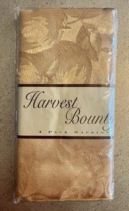 Paquete de 4 servilletas de tela dorada Harvest Bounty - nuevas - Imagen 1 de 2