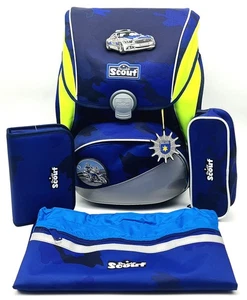 Scout Alpha Set Blue Police Schulranzen Rucksack Sportbeutel Mäppchen NEU - Bild 1 von 8