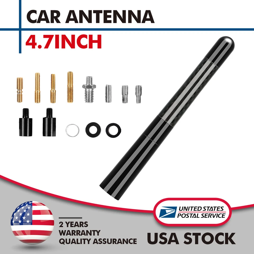 4.7" Car Antenna Carbon Fiber Black Kit w/ Screw For Nissan X-Trail 2009-2020 US - Imagem 1 de 4