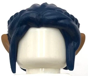 Lego New Dark Blue Minifig Hair Long Side Bangs Braids Large Bun Elves Ears Part - Picture 1 of 3