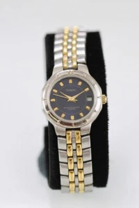 Armitron Women Watch Stainless Steel Silver Gold WR Battery Blue Date Quartz - Picture 1 of 6