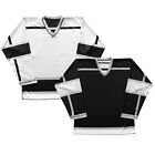 Maillots de pratique de hockey sur glace réversible style LA Kings noir et blanc