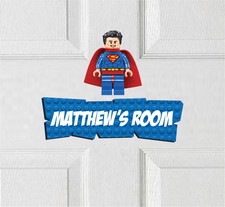 Personalised Superman Vinyl Door Sign Avengers Iron Man Superhero Spiderman