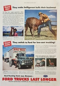 Camión Ford 1950 anuncio vintage Belligerent bulls their business - Imagen 1 de 1