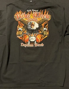 2006 Daytona Beach Florida Bike Week Men's Pocket Shirt XL Eagle Flames - Picture 1 of 5