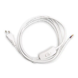 Netzkabel 3 m Eurostecker + Schalter 300 WS C7 weiß offenes Ende - Bild 1 von 4
