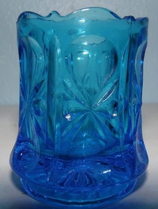 Vintage Paneled Blue with Sunburst Toothpick Holder - Very Pretty - Picture 1 of 3
