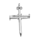 Nagel Kreuz Anhänger aus 3 Nägeln mit Kette Länge wählbar aus Echt Silber 925 