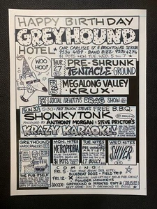 FRED NEGRO Pencil & Ink ADVERTISING ART Greyhound Hotel Melbourne pub gig punk - Picture 1 of 6