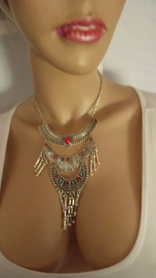 Ibiza style, Indianer Kette, Statement Kette, Choker-Collier, Kette Young style - Bild 1 von 1