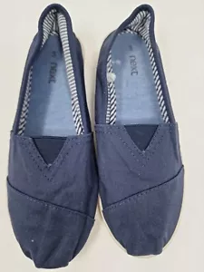 boys canvas slip on shoes size 3 ( Brand - Next ) navy blue - Picture 1 of 4