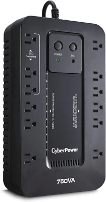 12 Outlet Battery Back Up UPS System Computer Surge Protector 750VA Power Supply - Image 1 of 4