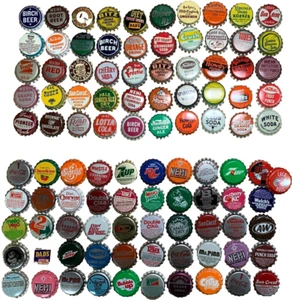 Soda Bottle Caps 100 Vintage & Diff 1940's 1950's 1960's 1970's 1980's Vintage - Picture 1 of 1