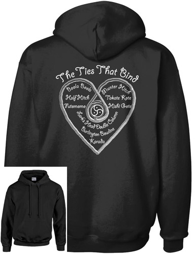 VALENTINO The Ties That Bind Shibari Rope Bunny Rigger BDSM Heart Men's Pullover Hoodie