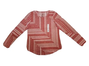 Womens Sonoma The Everyday Tee-Long Sleeve Crewneck⭐ Size Large⭐ Red Bandana - Picture 1 of 8