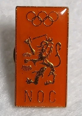 Нидерланды Национальный олимпийский комитет NOC лацкан значок винтажный Олимпийских игр - Изображение 1 из 4