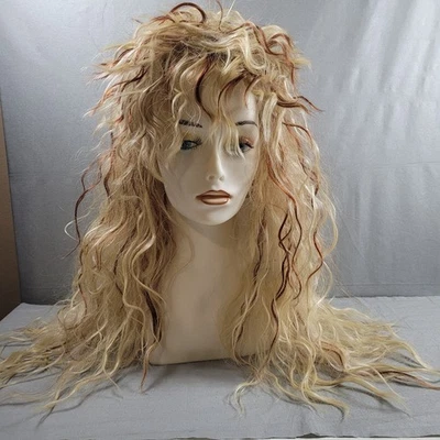 Peluca Completa Mupul Mujeres Cabello Natural Larga Rizada Juegos con disfraces Banda para el Cabello Sintética Años 80 Foto 1 de 4