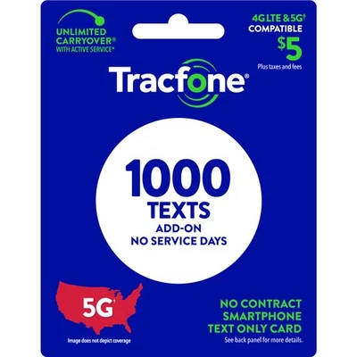 Tracfone $5 Text Add–On Card 1000 TXT [Physical Delivery] - Image 1 of 4