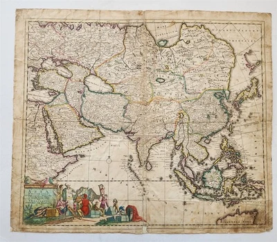 MAPA 1685 de ASIA antiguo AUTÉNTICO Tartaria Magna Mogoli Imperio RARO  Foto 1 de 4