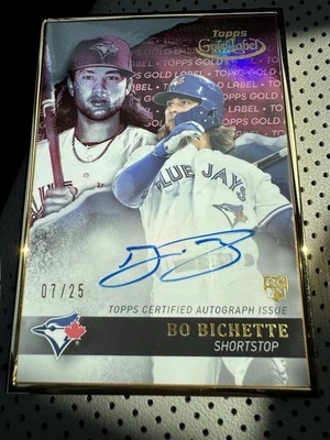 2020 Topps Gold Label Framed Autographs Red GLABB Bo Bichette Rookie Auto 07/ 25 - Image 1 of 2
