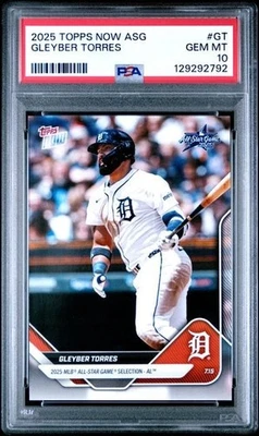 2025 Topps Now 美国职棒大联盟全明星赛 #ASGGT Gleyber Torres 底特律老虎队 PSA 10 — 第 1/2 张图片