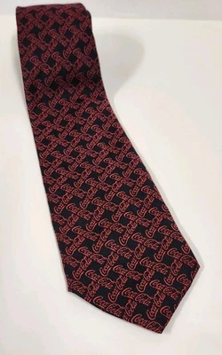 Corbata vintage Coca Cola 100 % poliéster - por Hampton Hall, Ltd - roja y negra Foto 1 de 4