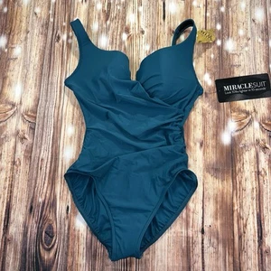 Miraclesuit Women's Swimwear Tummy Control Size 14 Nike Blue - Picture 1 of 17