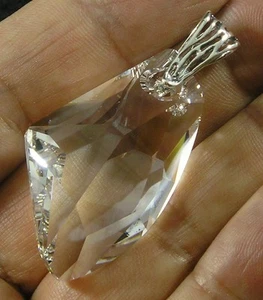 Avilagems großer galaktischer Swarovski kristallklar 0,925 Sterlingsilber Anhänger - Bild 1 von 2