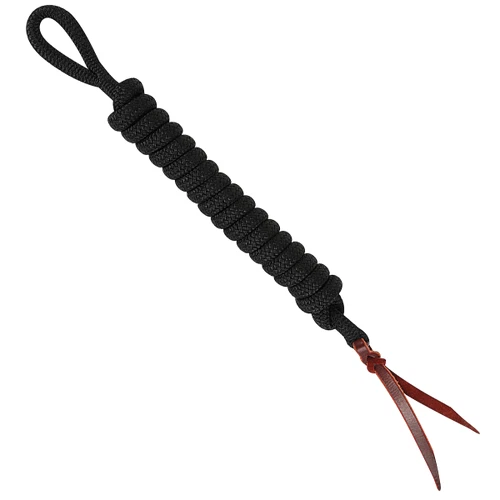 Cuerda de plomo negra premium equina clásica con popper de cuero Foto 1 de 1